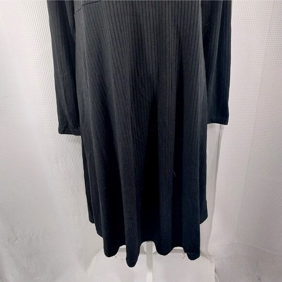NWOT! OLD NAVY MATERNITY! RICH BLACK RIBBED KNIT LONG SLEEVE DRESS! SZ L - Picture 4 of 11